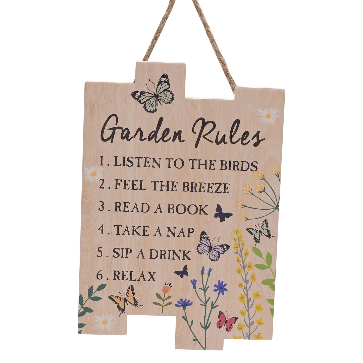 WDP Garden Rules Hanging Plaque