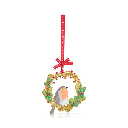 TC Christmas Tree Decoration - Robin & Wreath