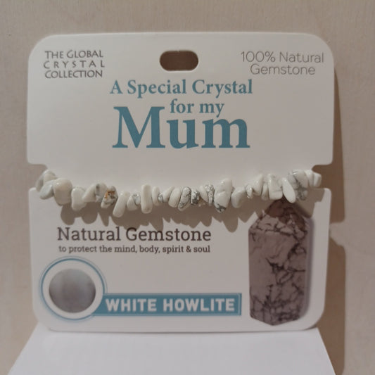 Gemstone Bracelet - Mum White Howlite