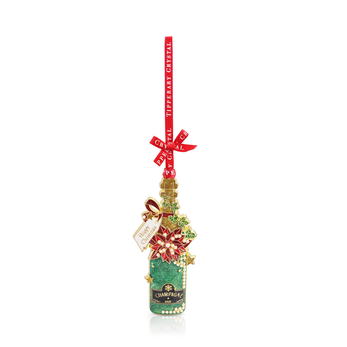 TC Pearl Champagne Bottle Christmas Decoration