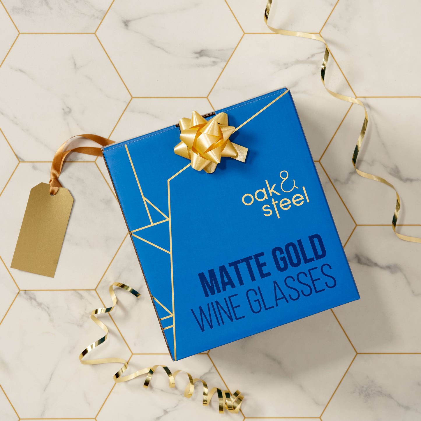 OS 4 Matt Gold Wine Glasses S/S