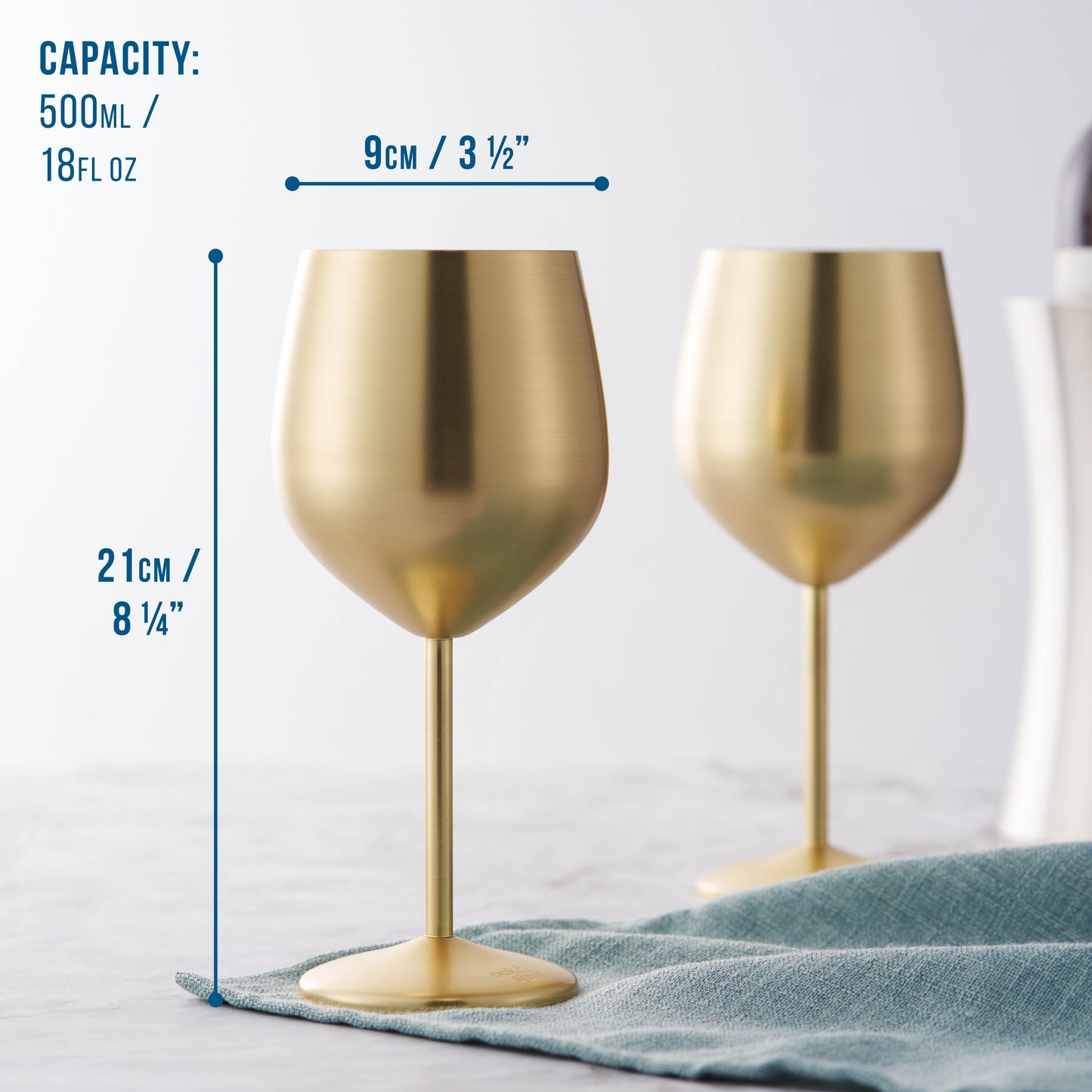 OS 4 Matt Gold Wine Glasses S/S