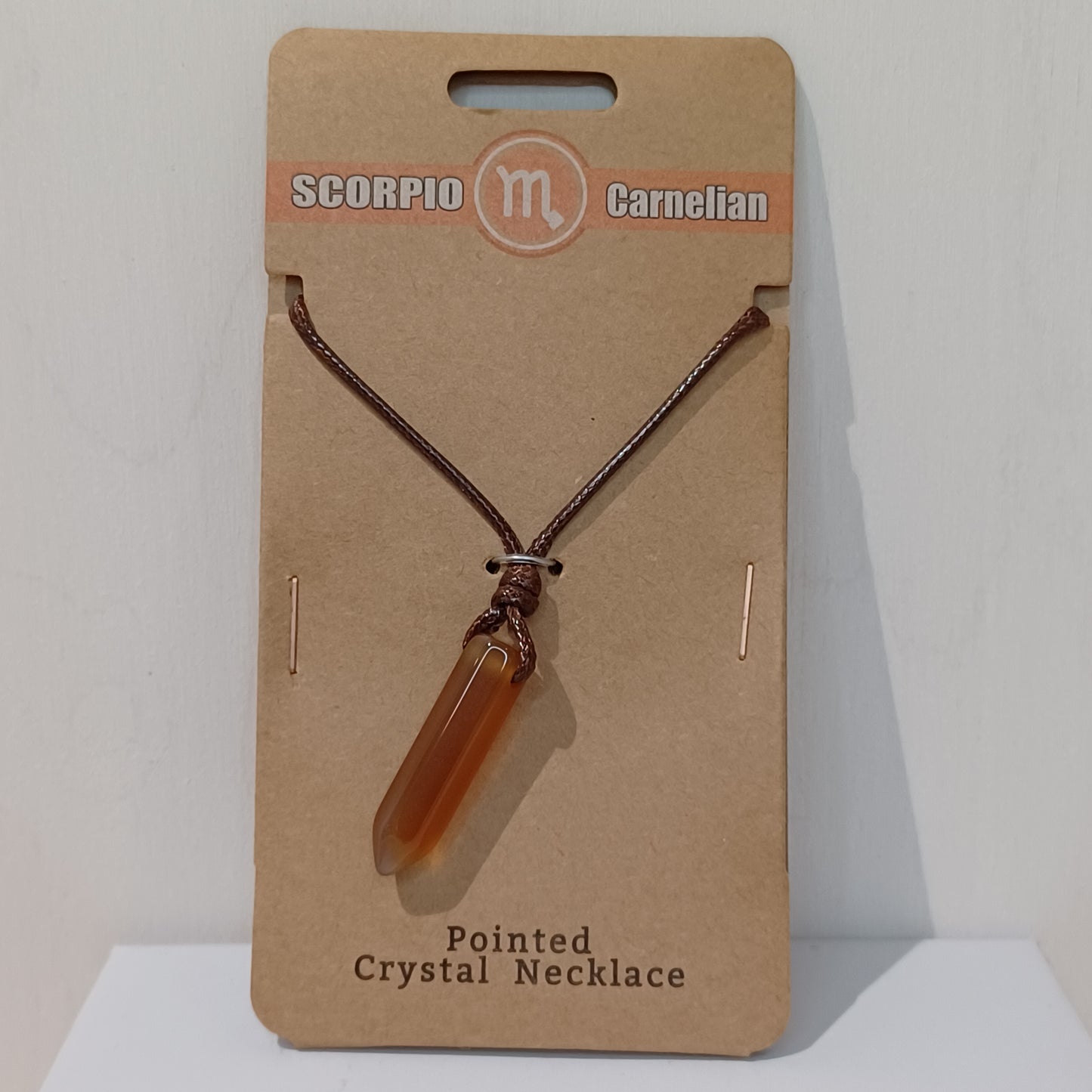 Pointed Crystal Necklace - Scorpio Carnelian