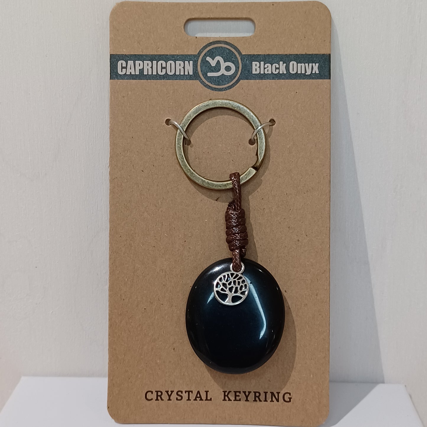 Crystal Keyring - Capricorn Black Onyx