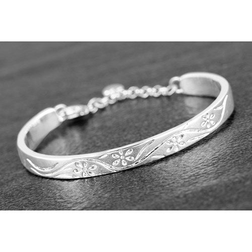 JD Equilibrium Laser Cut Christening Bangle