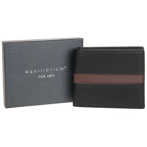 JD Equilibrium Centre Stripe RFID Wallet Black