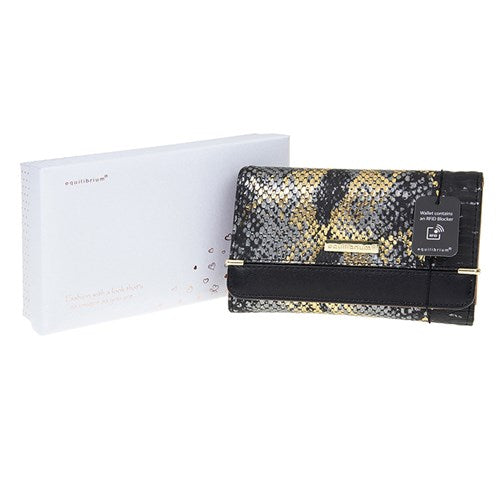 JD Equilibrium Metal Sheen RFID Purse Black