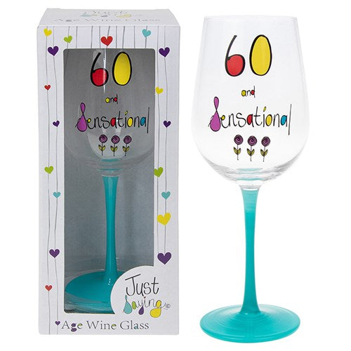 JD Just Saying Wine Glass 60th