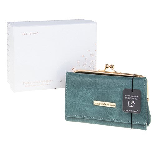 JD Equilibrium Textured Clasp Purse Teal