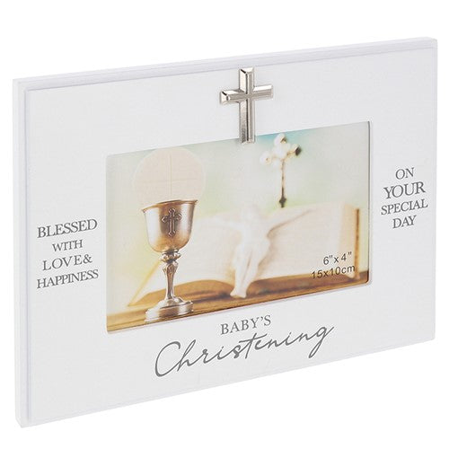 JD Baby's Christening White Photo Frame