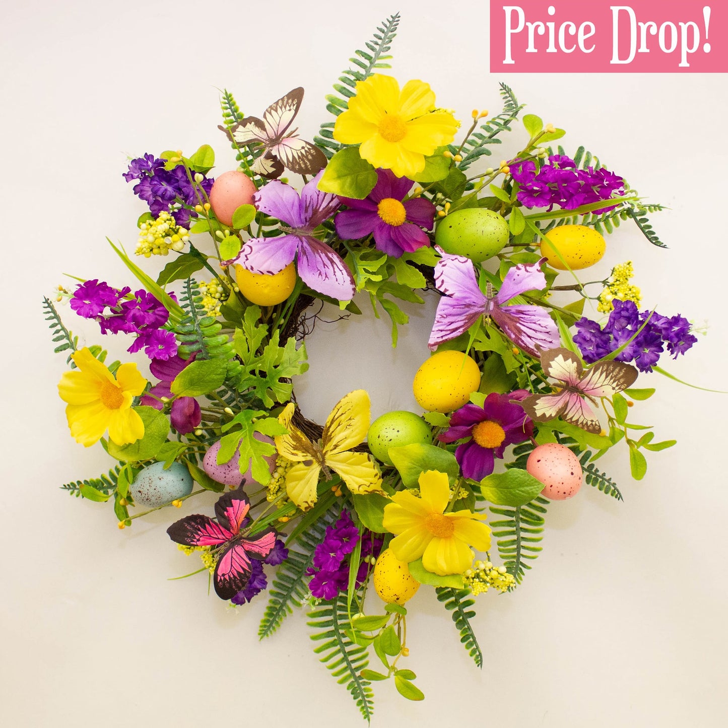 ENC Easter Butterfly Candle Wreath 45cm