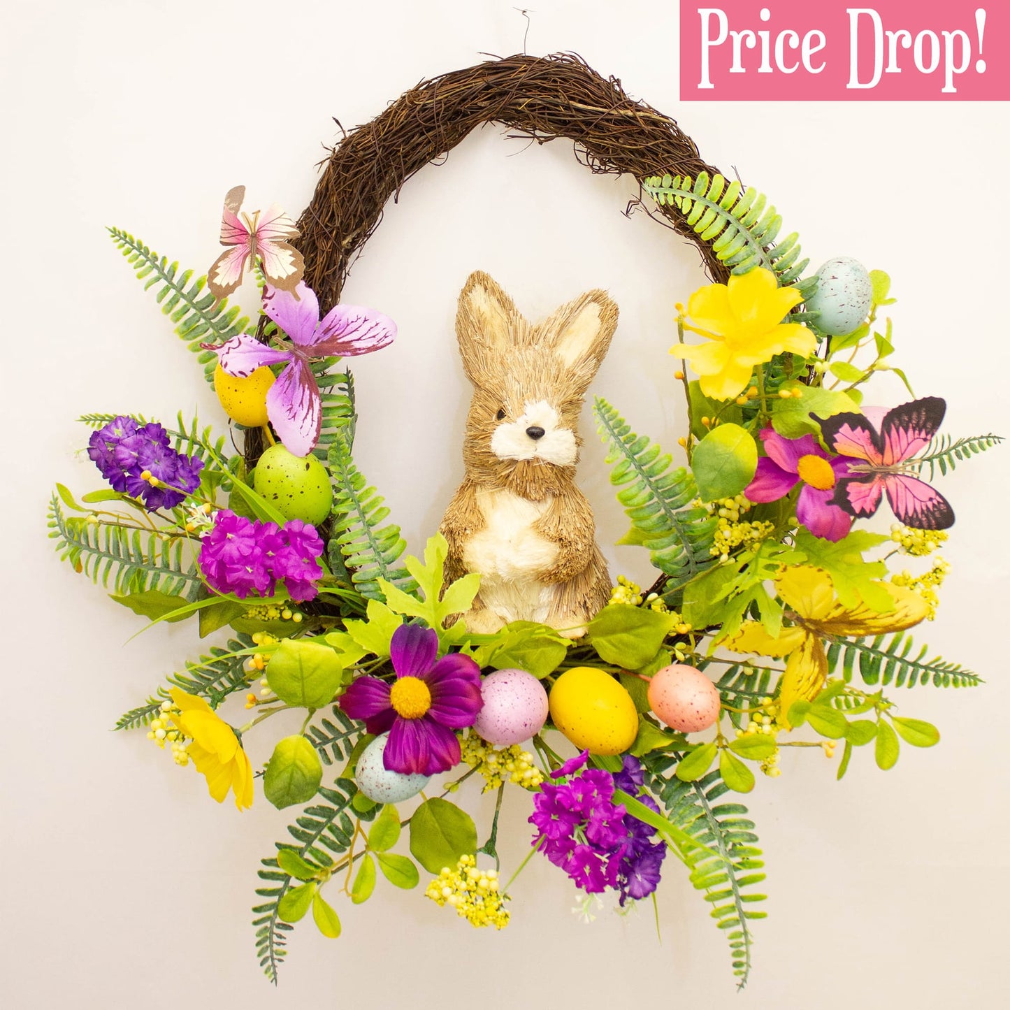 ENC Easter Butterfly Bunny Wreath
