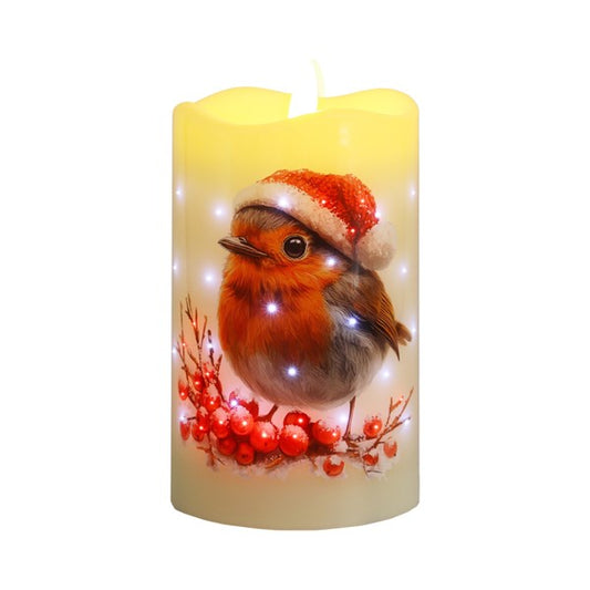 ST LED Robin Candle 7.5x12.5cm