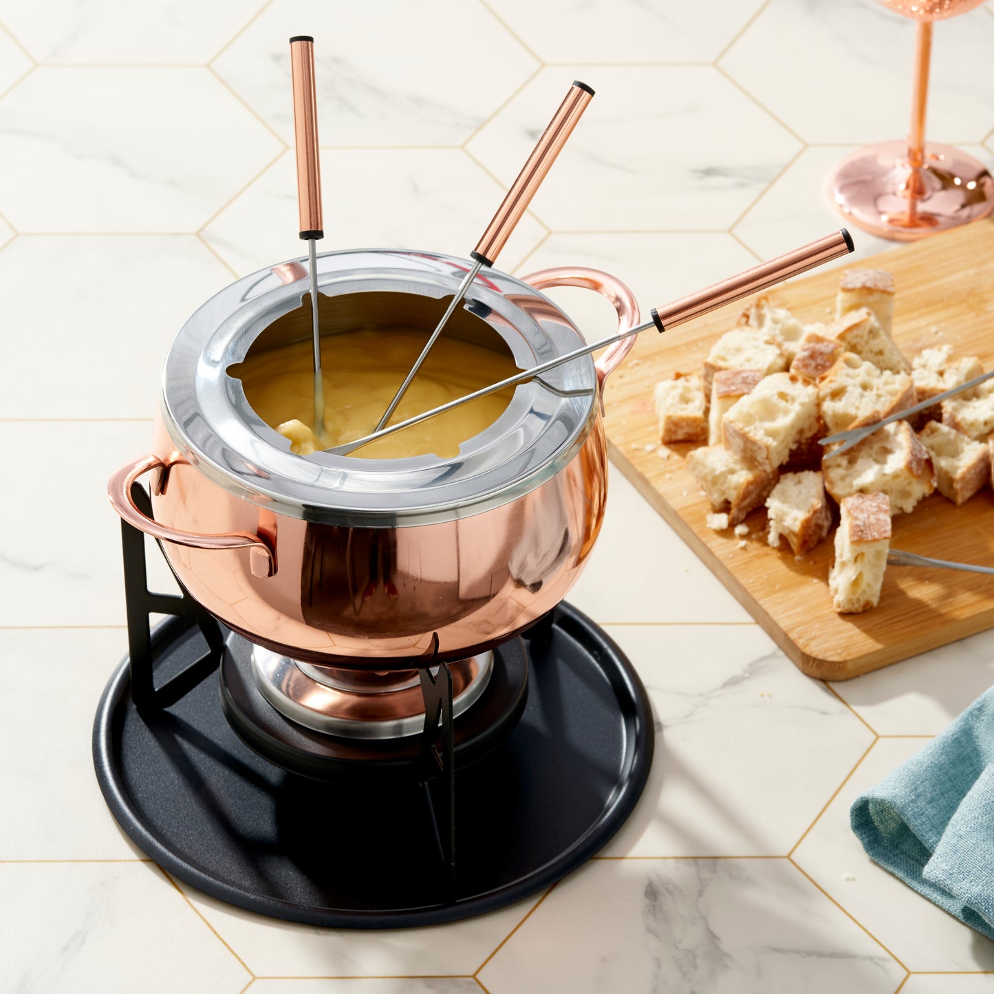 OS Rose Gold Fondue Gift Set