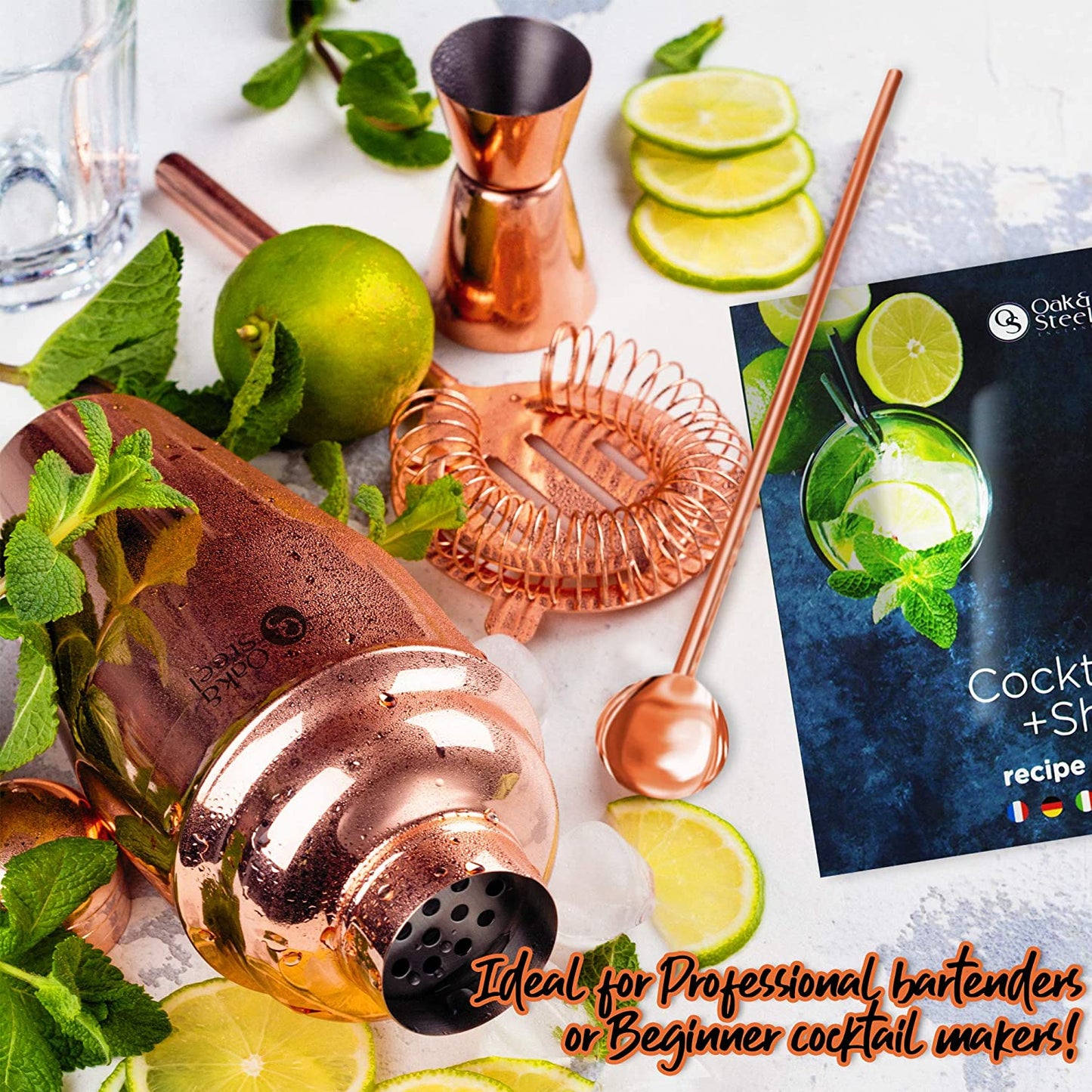OS Rose Gold 10 Piece Cocktail Set