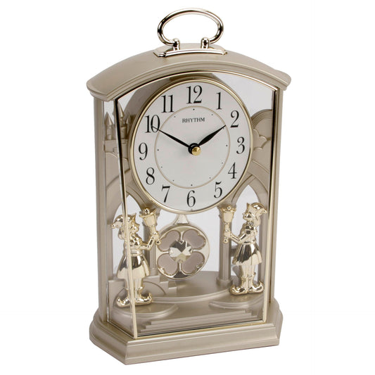 WDP Mantel Clock See Thru Handle 2 Tone