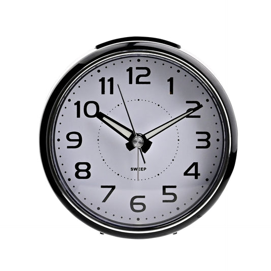 WDP Hometime Alarm Clock Round with Illuminated Button - Black Case