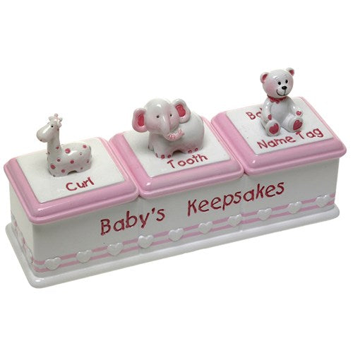 JD Baby Girl Triple Keepsake Box