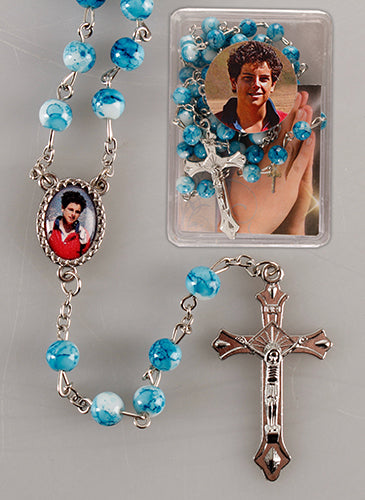 CBC Carlo Acutis Glass Rosary Blue
