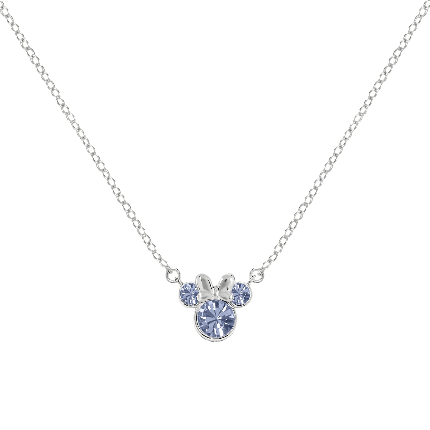 16' Minnie Mouse December Cz Necklace SS925
