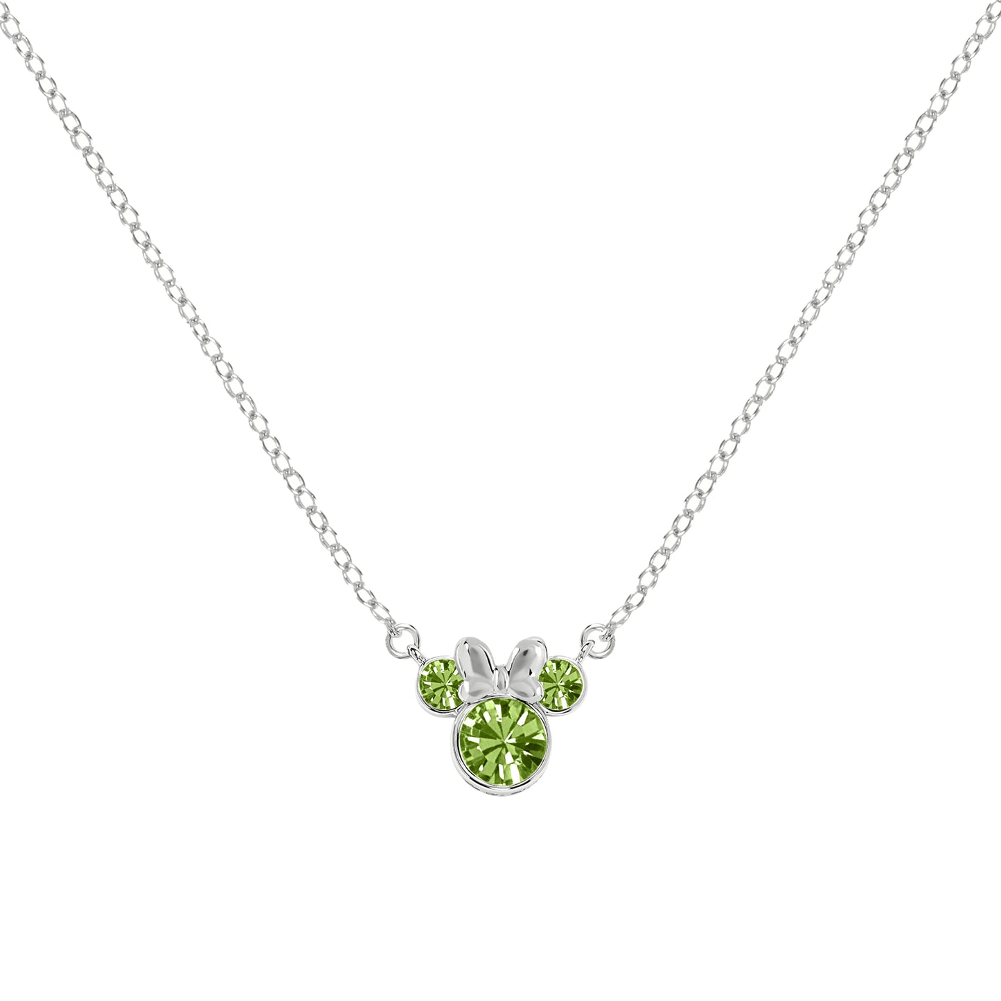 16' Minnie Mouse August Cz Necklace SS925