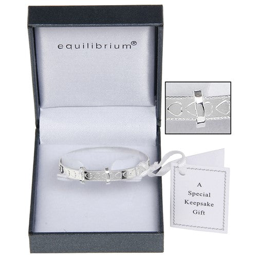 JD Equilibrium Silver Plated Christening Bangle