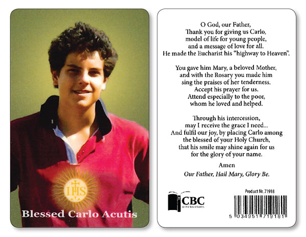 CBC Prayer Card Carlo Acutis
