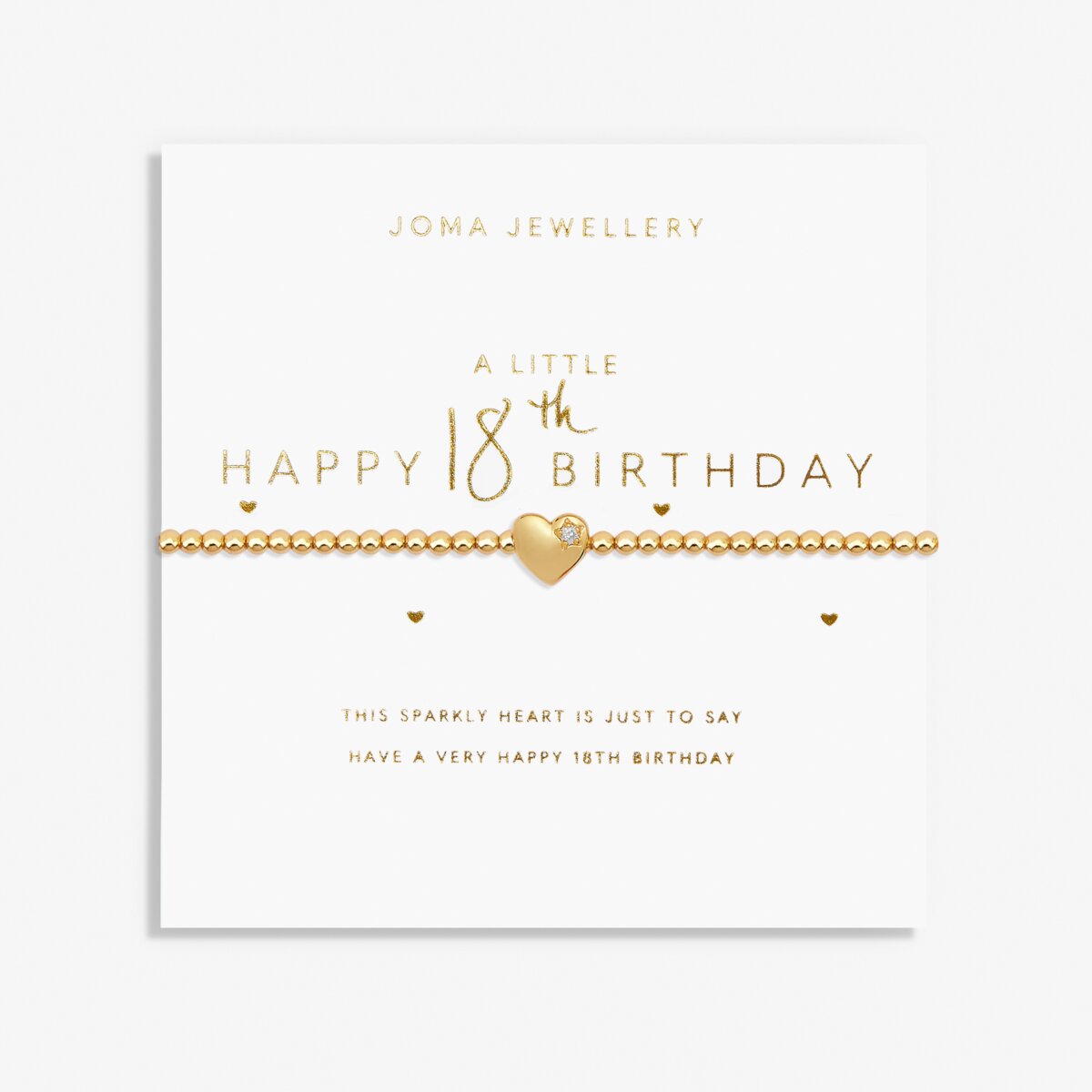 JJ A Little Bracelet - Happy 18th Gold Plated