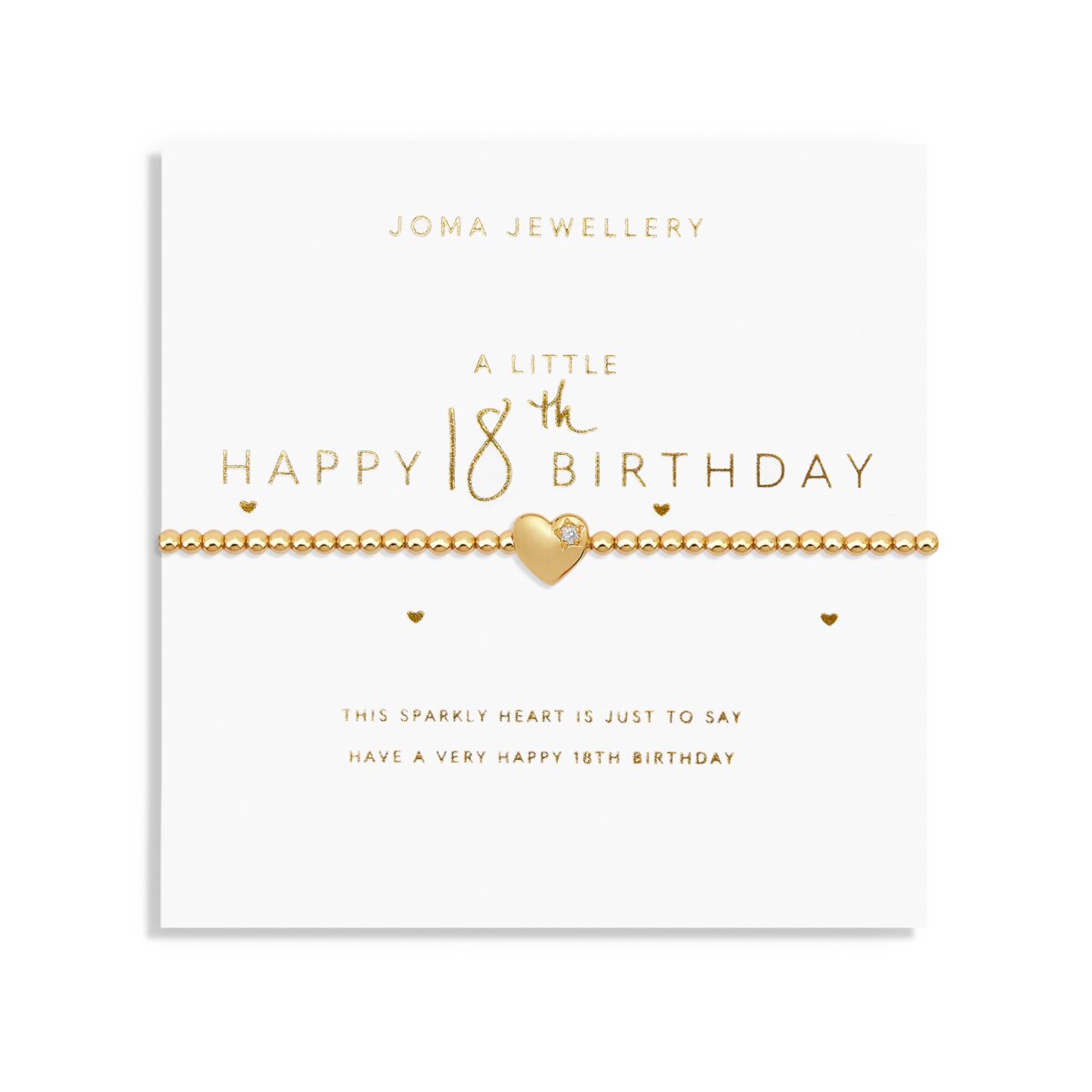 JJ A Little Bracelet - Happy 18th Gold Plated