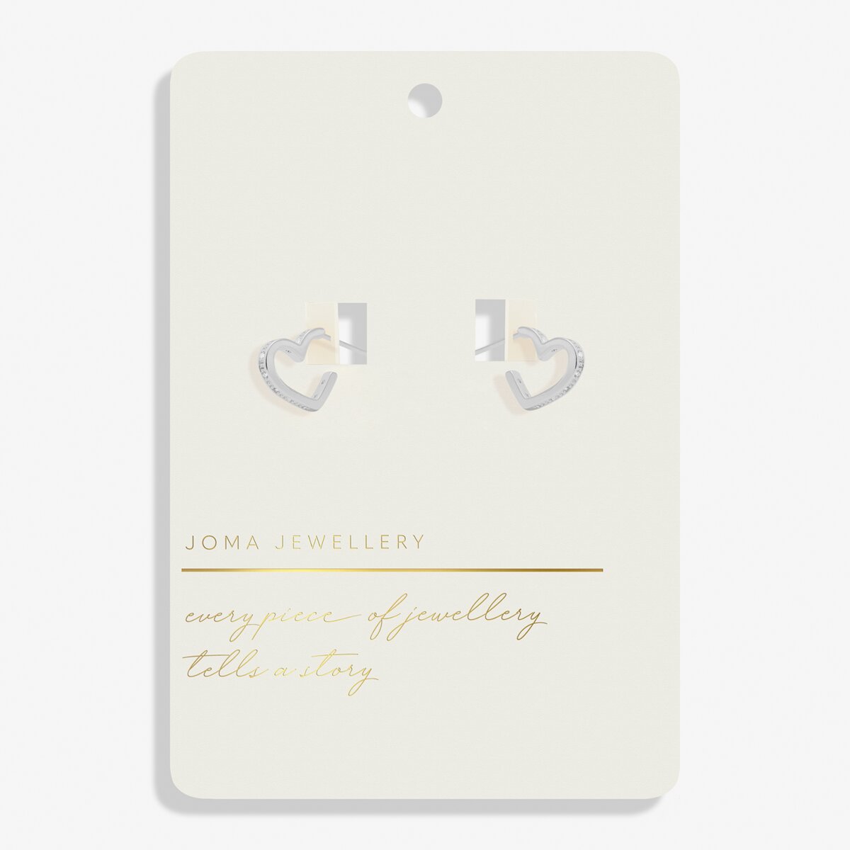 JJ Style Stories Pave Edge Heart Hoop Earrings
