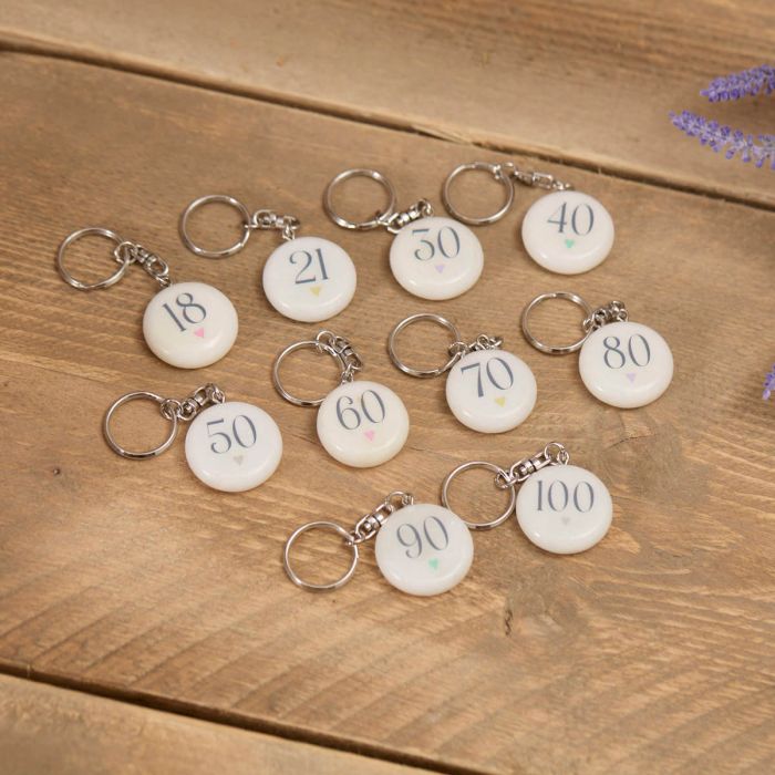 RL MARBLE AGE 18 TO 100 KEYRING 10 ASST