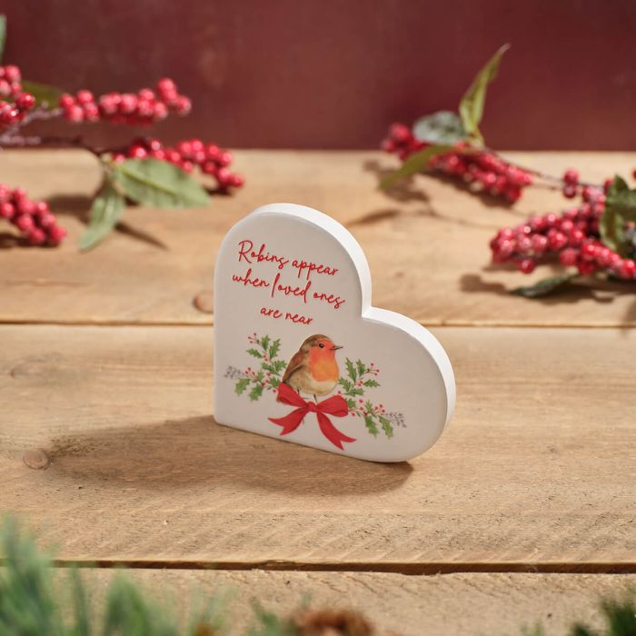 RL Robins Appear When Loved Ones Are Near Ceramic Heart Block