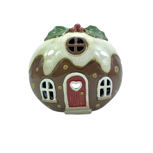 RL Festive Fun Stoneware Pudding House Candle Holder