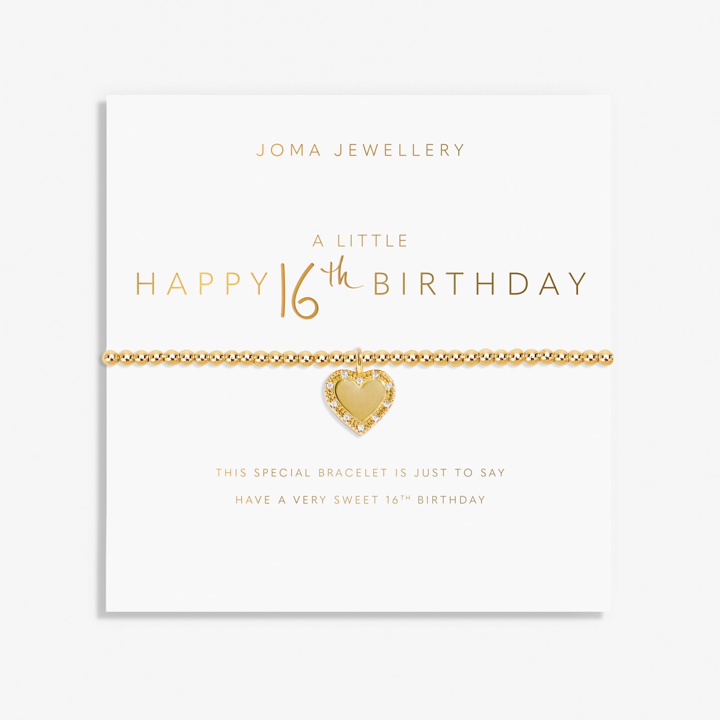 JJ A Little Bracelet - Happy 16th Birthday Gold Plated