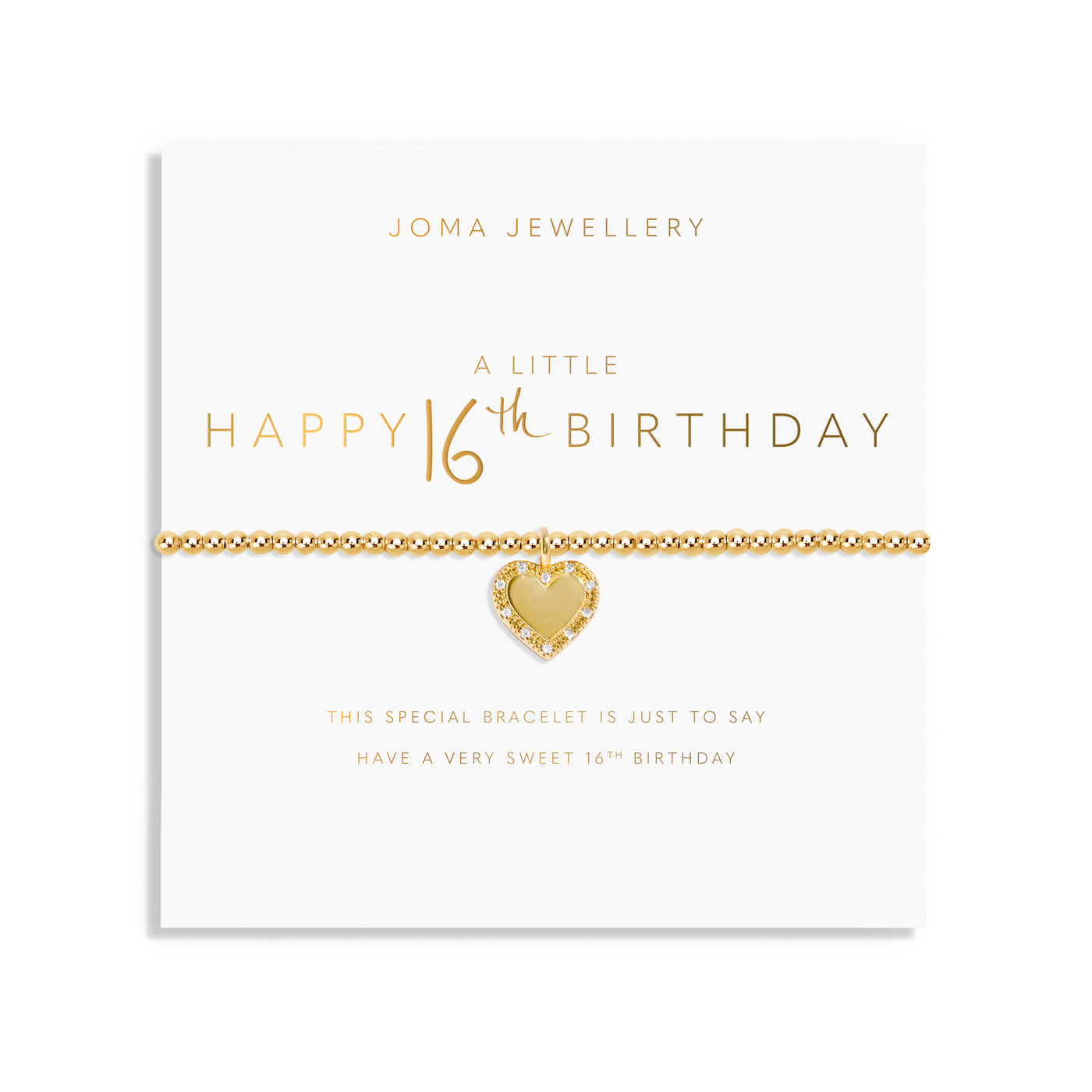 JJ A Little Bracelet - Happy 16th Birthday Gold Plated