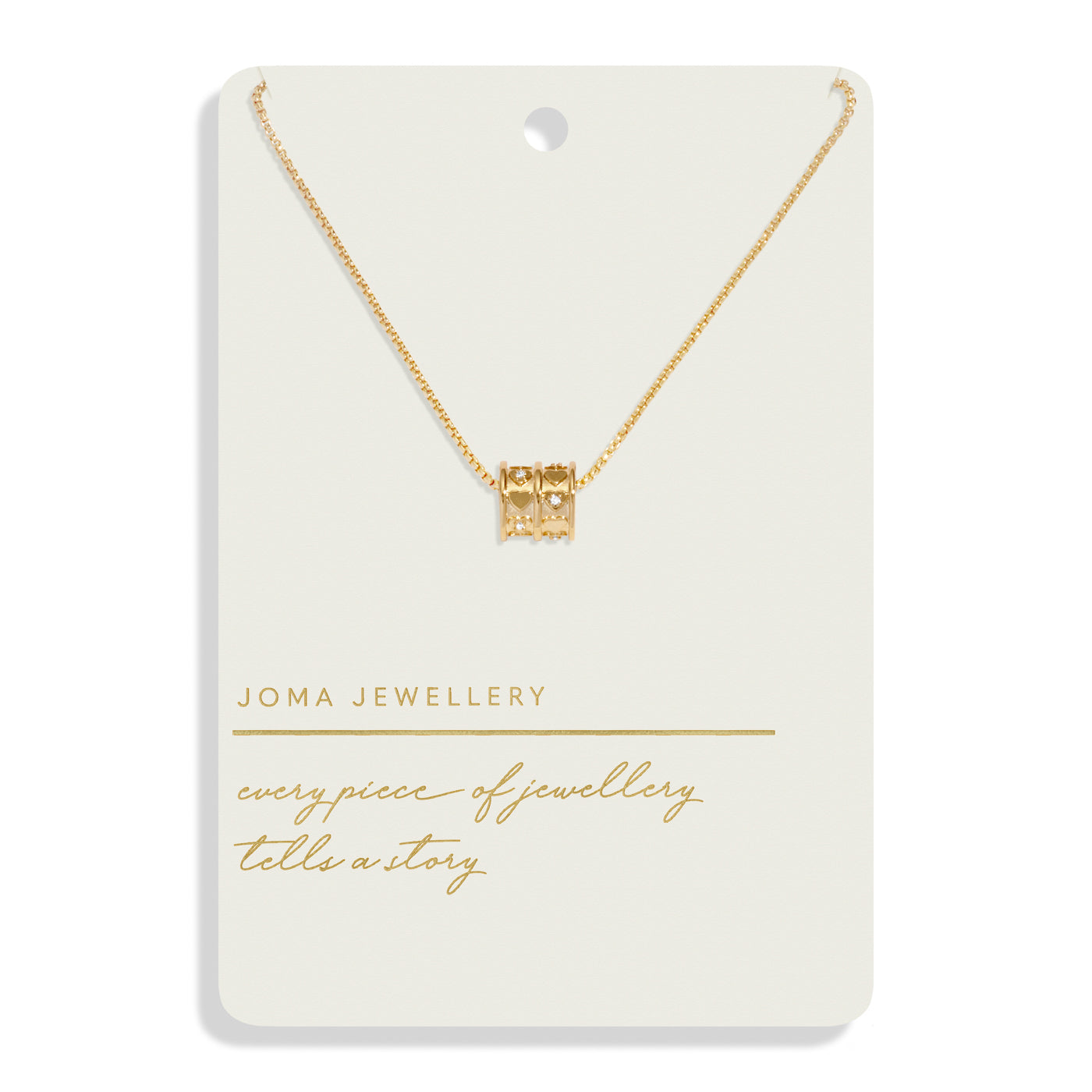 JJ Style Stories Barrel Necklace Gold Plated