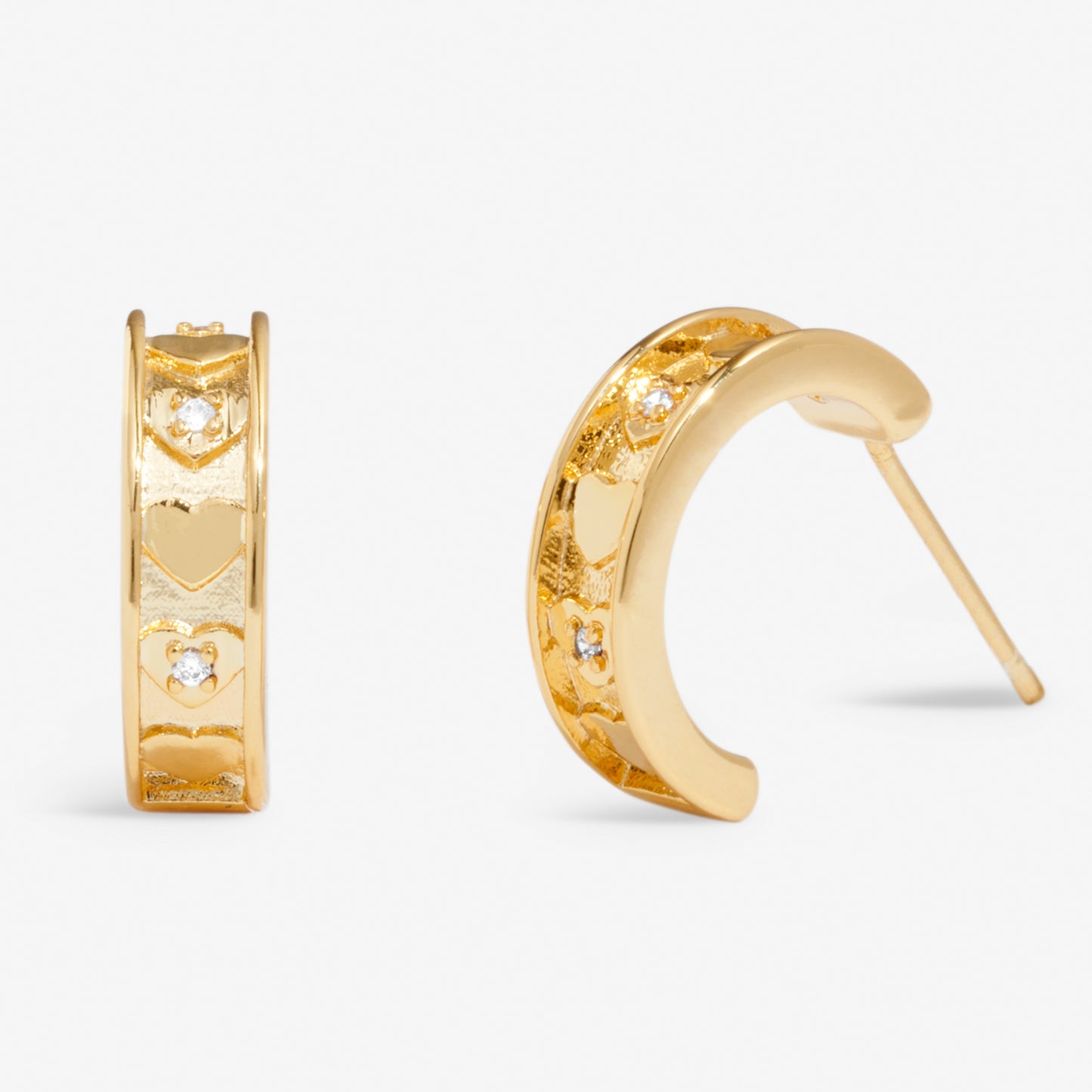 JJ Style Stories Barrel Hoop Earrings Gold Plated