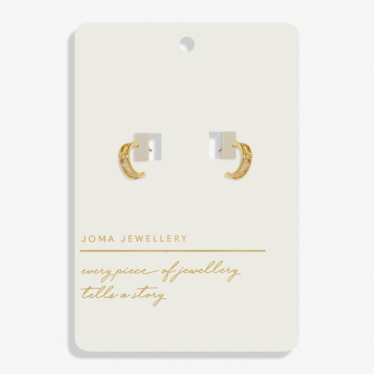 JJ Style Stories Barrel Hoop Earrings Gold Plated