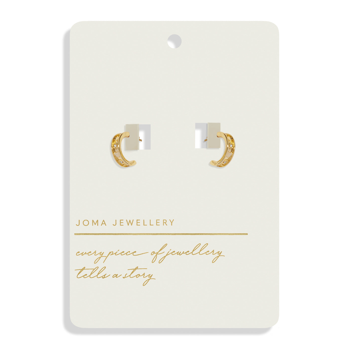 JJ Style Stories Barrel Hoop Earrings Gold Plated