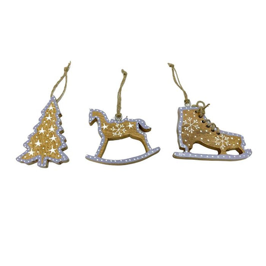 RL Mango Wood Shaped Hangers 3 asst