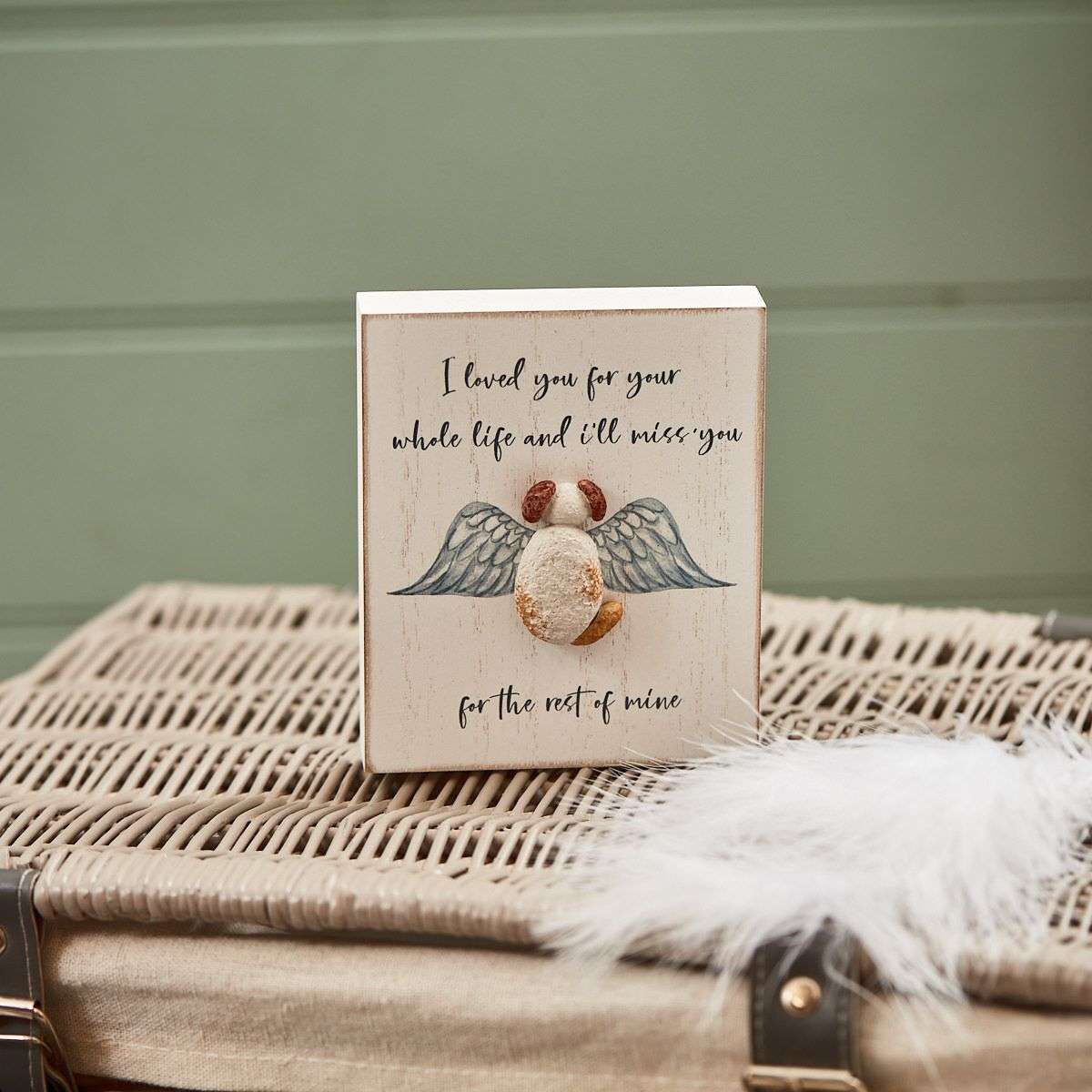 RL Dog Pebble Memory Block Wooden