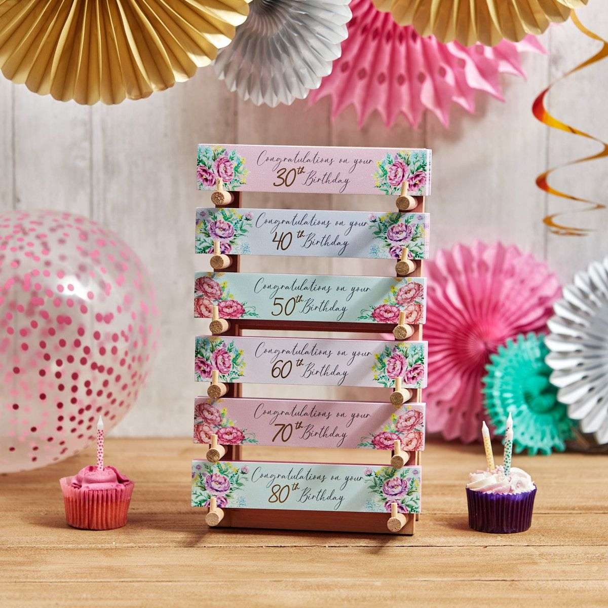 RL Birthday Block 6 Asst Pink Floral