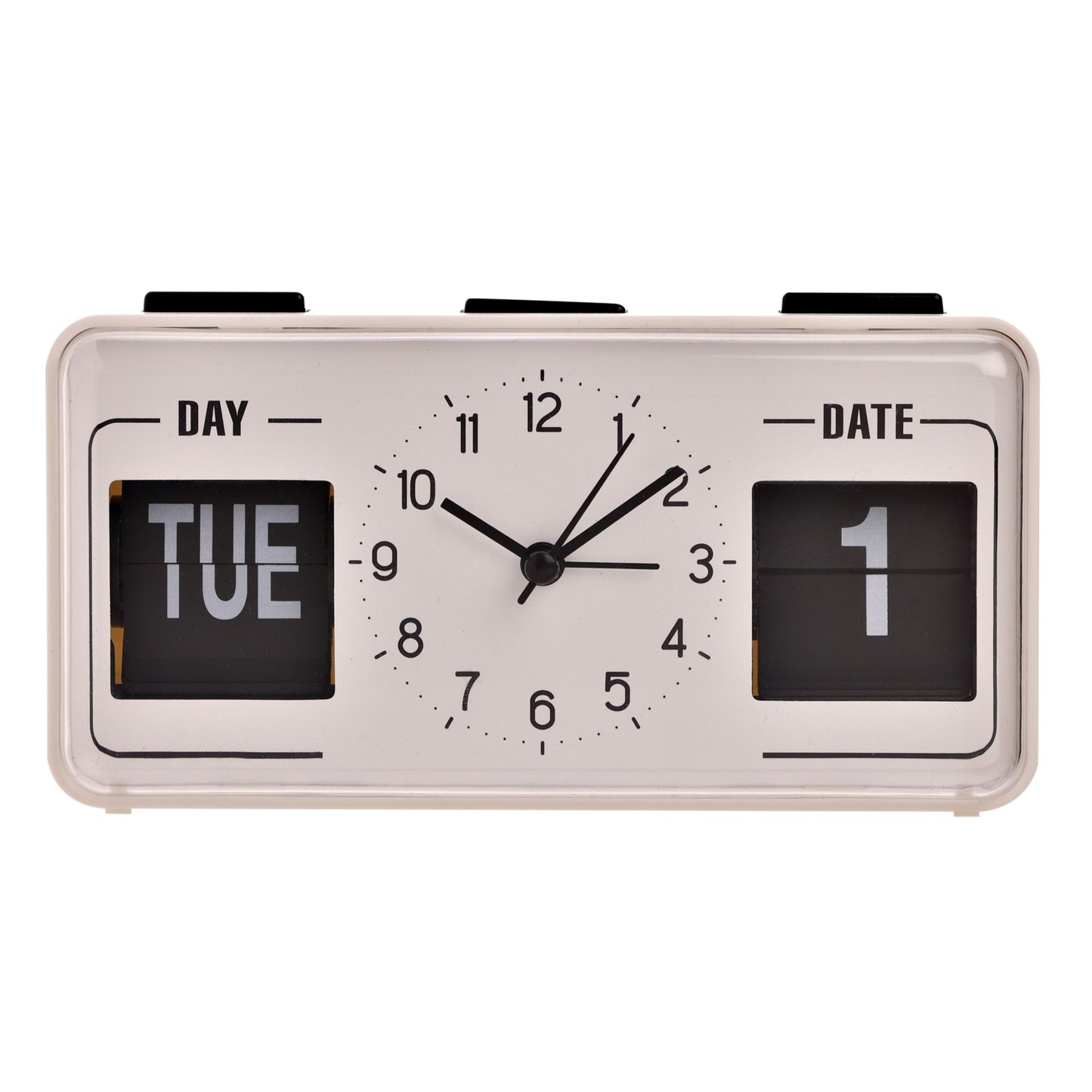 WDP Calendar Alarm Clock - White & Black