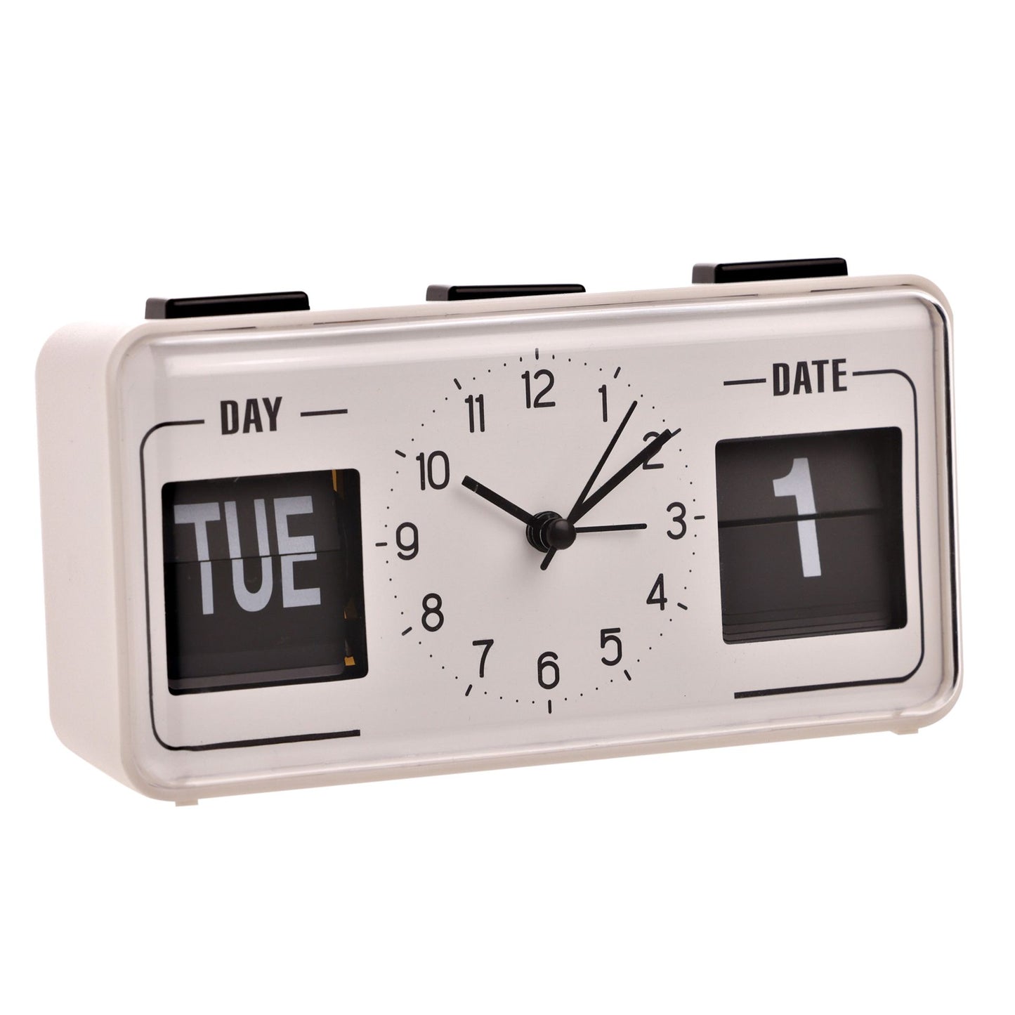 WDP Calendar Alarm Clock - White & Black