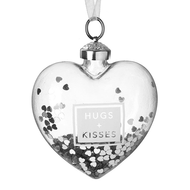 HS Hugs And Kisses Heart Glass