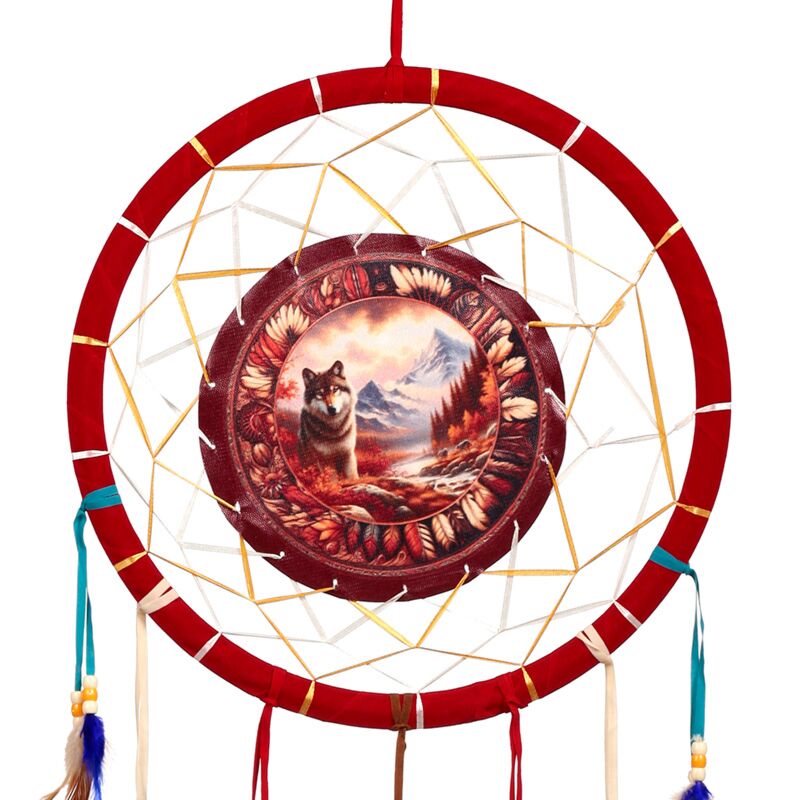 PK Autumnal Wolf Dreamcatcher 33cm