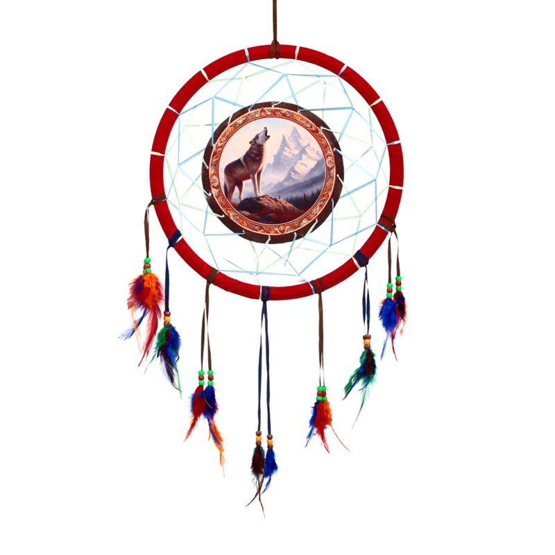 PK Mountain Wolf Dreamcatcher 33cm