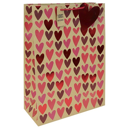 JD Heart Print Gift Bag Ex-Lrg