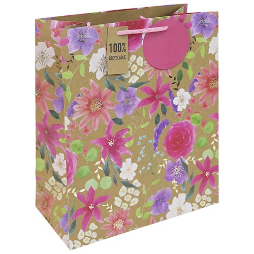 JD Floral Gift Bag Lrg