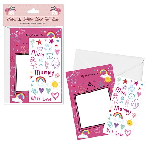 JD Colour & Sticker Card Mum
